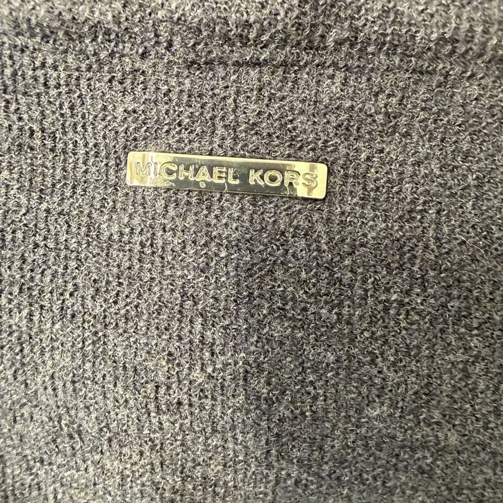 Michael Kors button front Patch Pockets cardigan sweater Navy cotton blend SZ-XL